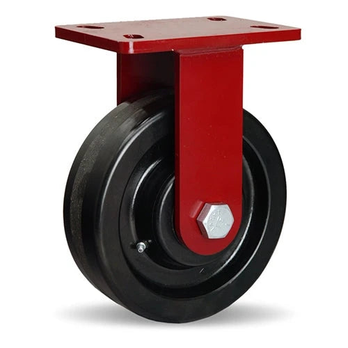 Hamilton ForgeMaster Rigid Caster with 8" x 2 1/2" Plastex Phenolic Wheel with 1" Straight Roller Bearing Hamilton