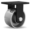 Hamilton FMK Series 6"x3" High Heat Weldment Rigid Caster - 2000lbs Capacity at 550°F, 1000lbs at 750°F - Stainless Steel Ball Bearings - Maintenance-Free Metal Wheel Hamilton