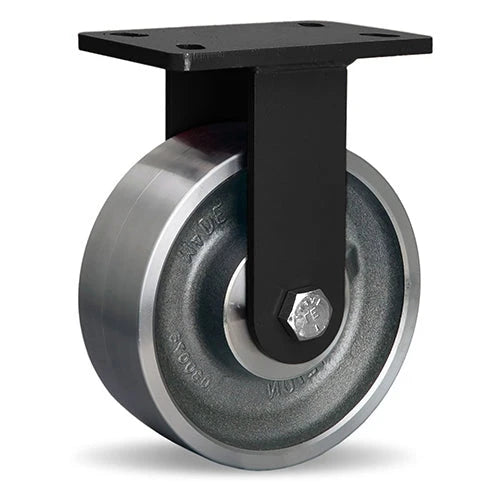 Hamilton FMK Series 8" Rigid Caster - High Heat Weldment - 2560 lbs. Capacity @ 550°F, 1280 lbs. @ 750°F - Forged Steel Wheel with 3/4" Stainless Steel Bearings Hamilton