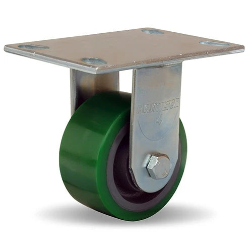 Hamilton R-GS-4DB General Service Rigid Caster - 4x2" Duralast Polyurethane Wheel on Cast Iron, Precision Bearings Hamilton