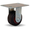 Hamilton R-GS-4R General Service Rigid Caster - 4x2" Mold-On Rubber on Cast Iron Wheel with Roller Bearing for Commercial Use Hamilton