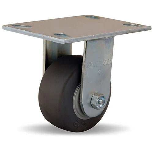 Hamilton R-GS-4TE General Service Rigid Caster - 4x2" Versa-Tech Gray Rubber Wheel, Polyolefin Core, Durable Roller Bearings Hamilton
