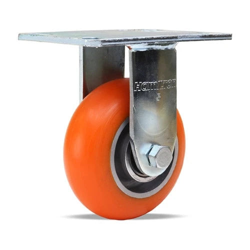 Hamilton R-GS-52EMB Rigid Caster - 5" x 2" Ergo-Tech Polyurethane Wheel, Aluminum Core, 1/2" Precision Bearings Hamilton