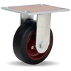 Hamilton R-GS-5R General Service Rigid Caster - 5" Mold-On Rubber Wheel on Cast Iron, Ideal for Industrial Use Hamilton