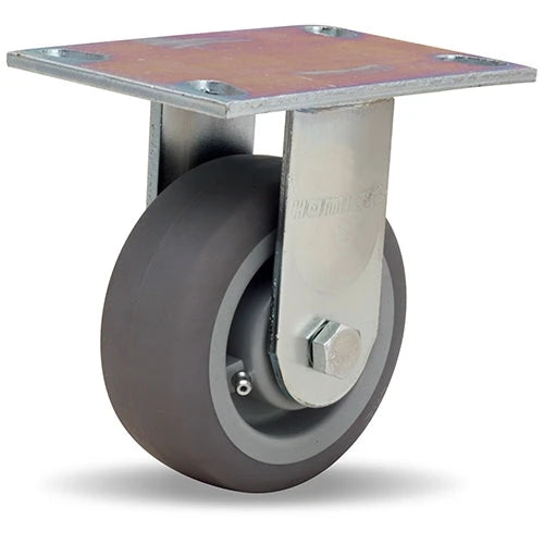 Hamilton R-GS-5TE General Service Rigid Caster - 5" Versa-Tech Rubber Wheel on Polyolefin, 3/4" Roller Bearing Hamilton