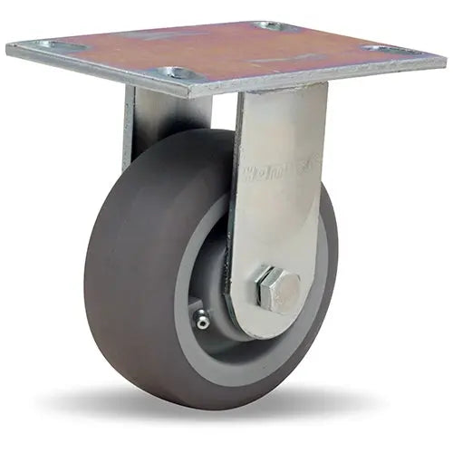 Hamilton R-GS-5TE General Service Rigid Caster - 5" Versa-Tech Rubber Wheel on Polyolefin, 3/4" Roller Bearing -  | CasterHQ