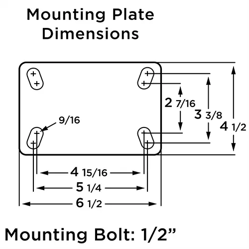 Hamilton R-GS-5TE General Service Rigid Caster - 5" Versa-Tech Rubber Wheel on Polyolefin, 3/4" Roller Bearing -  | CasterHQ