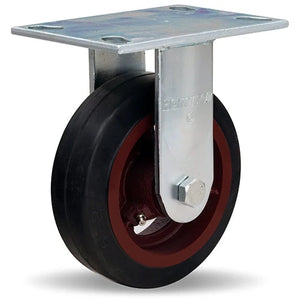 Hamilton R-GS-6R Rigid Caster - 6x2 Inch Mold-On Rubber Wheel on Cast Iron - Durable for Industrial Use Hamilton
