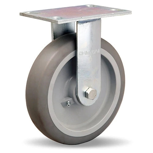 Hamilton R-GS-8TE General Service Rigid Caster - 8" x 2" Versa-Tech Rubber on Polyolefin Wheel with Roller Bearing Hamilton
