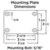Hamilton R-HEN-4HFSB Weldment Rigid Caster - 4x2" Forged Steel Wheel, High-Temp 750°F Rated with Precision Bearings Hamilton