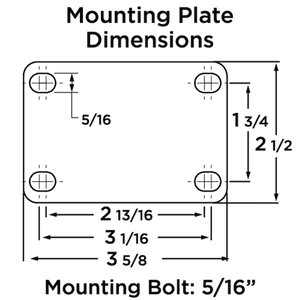 Hamilton High Heat Weldment HEN Rigid Caster 4"x2" - 475°F Heat Resistant with Roller Bearing & Grease Hamilton