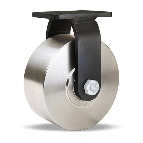 Hamilton R-HEN-5HSB High Heat Rigid Caster - 5" Stainless Steel Wheel, 750°F Heat Resistant with Precision Bearings Hamilton