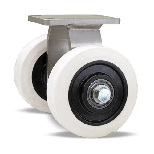 Hamilton HENS2 Dual Wheel Rigid Caster - 520 lbs Load 4" Ultratherm Wheels High Heat Resistant up to 475°F with Roller Bearings Hamilton
