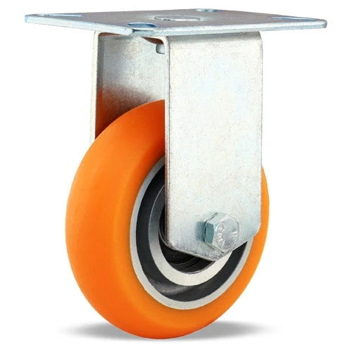 Hamilton R-HL-4EMB Hi-Lo Rigid Caster - 4-inch Ergo-Tech Donut Tread Polyurethane Wheel, 400 lbs Load Capacity, 3/8" Precision Ball Bearings, Aluminum Core Hamilton