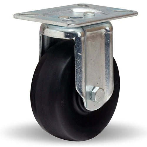 Hamilton R-HL-4EO Hi-Lo Rigid Caster - 4-inch Ebonite Solid Rubber Wheel, 300 lbs Load Capacity, 5/8-inch Oilless Sleeve Bearing Hamilton