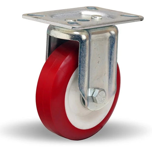 Hamilton Hi-Lo Rigid Caster, 300 lbs Capacity - 4-inch Poly-Tech Polyurethane Wheel, 1/2" Precision Ball Bearings - Durable 95A Polypropylene Wheel for Industrial Use Hamilton