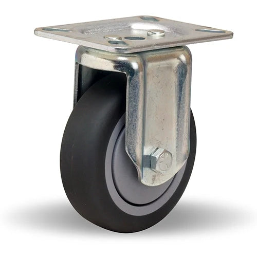 Hamilton Hi-Lo 4" Rigid Caster - 250 lbs Load Capacity, 1 3/8" Versa-Tech Gray Rubber Wheel with 1/2" Precision Ball Bearings - R-HL-4TE Hamilton