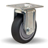 Hamilton Hi-Lo 4" Rigid Caster - 250 lbs Load Capacity, 1 3/8" Versa-Tech Gray Rubber Wheel with 1/2" Precision Ball Bearings - R-HL-4TE Hamilton
