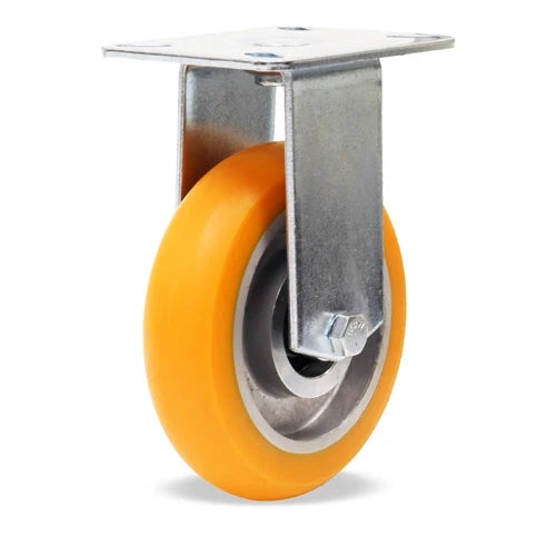 Hamilton R-HL-5EMB Hi-Lo Rigid Caster, 450 lbs Load Capacity - 5" x 1 1/4" Ergo-Tech Donut Tread Polyurethane Wheel, 3/8" Sealed Precision Bearings, Aluminum - Durable Industrial Casters Hamilton