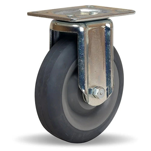 Hamilton R-HL-5TE Hi-Lo Rigid Caster - 275 lbs Load, 5-inch Versa-Tech Gray Rubber on Polyolefin Wheel, 3/8" Precision Ball Bearings Hamilton