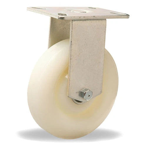 Hamilton R-HL-5WN Hi-Lo Rigid Caster, 5-Inch White Nylon Wheel, 400 lbs Load Capacity, 3/8-Inch Ball Bearing - Durable Industrial Casters Hamilton