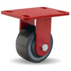 Hamilton Heavy Service Rigid Caster with 4" x 2" Duralast XC Polyurethane (70D) on Cast Iron Wheel with 1/2" Sealed Precision Ball Bearings Hamilton
