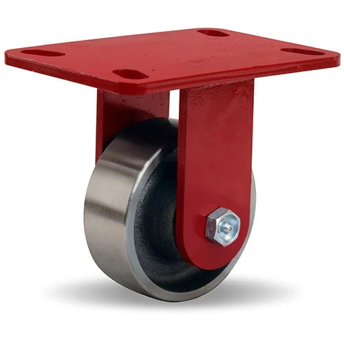 Hamilton Heavy Service Rigid Caster with 4" x 2" Forged Steel Wheel with 3/4" Straight Roller Bearing Hamilton
