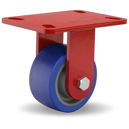 Hamilton Heavy Service Rigid Caster with 4" x 2" Ergo-Glide Polyurethane (85A) on Cast Iron Wheel with 1/2" Sealed Precision Ball Bearings Hamilton