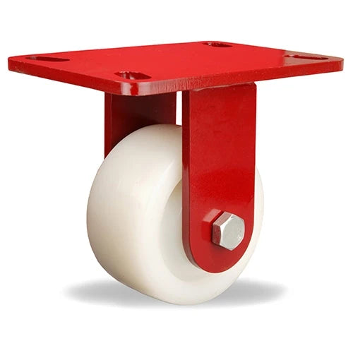 Hamilton Ergo-X2 Rigid Caster - 4" x 2" White Nylon Wheel - 1/2" Precision Sealed Bearings - High-Durability Industrial Caster CasterHQ