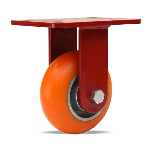 Hamilton Heavy Service Rigid Caster with 5" x 2" Ergo-Tech (87A) on Aluminum with 1/2" Sealed Precision Ball Bearings Hamilton
