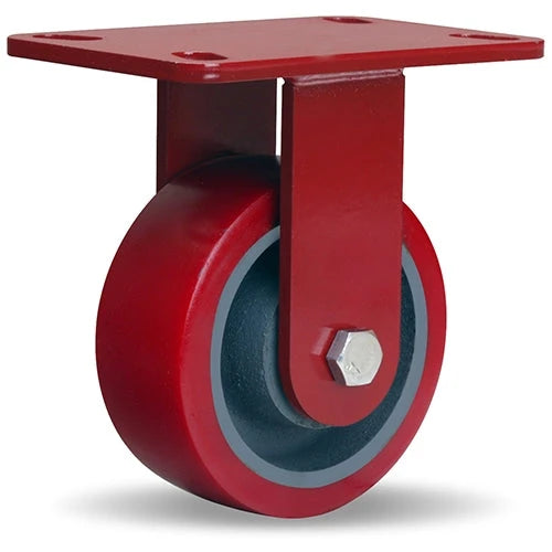 Hamilton Heavy Service Rigid Caster with 5" x 2" Ultralast Premium Polyurethane (95A) on Forged Steel Wheel with 1/2" Sealed Precision Ball Bearings Hamilton