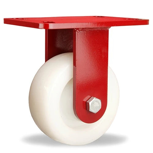 Hamilton Ergo-X2 Rigid Caster - 5" x 2" White Nylon Wheel with 1/2" Sealed Precision Ball Bearings - Premium Industrial Quality CasterHQ