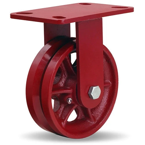 Hamilton R-HS-6V Heavy Service 6" V-Grooved Rigid Caster with 3/4" Roller Bearing - Industrial Strength & Maneuverability Hamilton