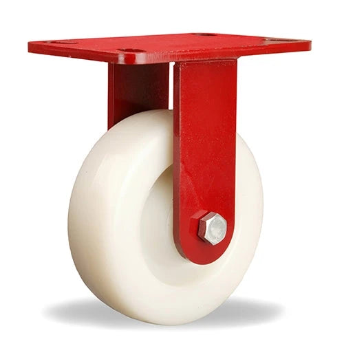 Hamilton Ergo-X2 Rigid Caster R-HS-6WNB - 6" x 2" White Nylon Wheel with 1/2" Sealed Precision Bearings CasterHQ