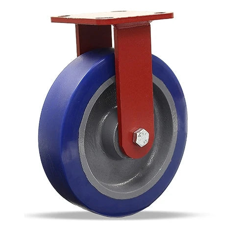 Hamilton Heavy Service Rigid Caster with 8" x 2" Ergo-Glide XT 1" thick Polyurethane (82A) Wheel with 1/2" Sealed Precision Ball Bearing Hamilton