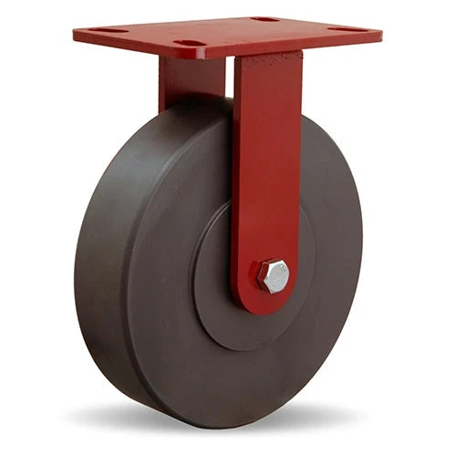 Hamilton Heavy Service Rigid Caster with 8" x 2" Nylast High Performance Cast Nylon Wheel with 1/2" Sealed Precision Ball Bearings Hamilton