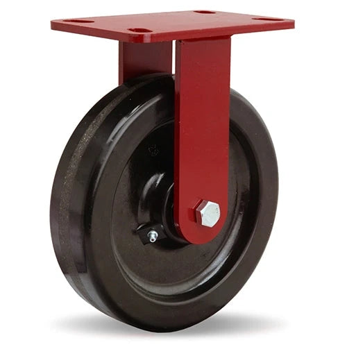 Hamilton Heavy Service Rigid Caster with 8" x 2" Plastex Phenolic Wheel with 3/4" Straight Roller Bearing Hamilton