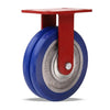 Hamilton Heavy Service Rigid Caster, 8x2 Inch UltraGlide Twin Wheel, 1850 lbs Load Capacity, Maintenance-Free, 3/4" Sealed Precision Ball Bearings, Aluminum Core, Blue Tread - S-ZFHS-8SWC85 Hamilton