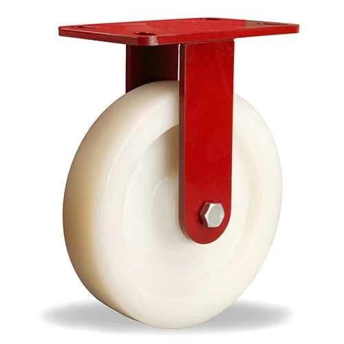 Hamilton Ergo-X2 R-HS-8WNB - 8" x 2" White Nylon Wheel Rigid Caster with 1/2" Sealed Precision Bearings - Durable & Ergonomic CasterHQ