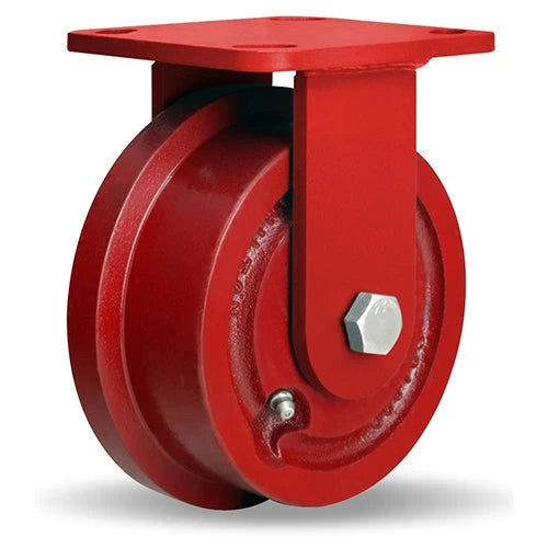 Hamilton R-HS-FT51T Heavy Service Rigid Caster - 4 15/16" Single Flange Track Wheel with 3/4" Tapered Roller Bearings for Industrial Use Hamilton