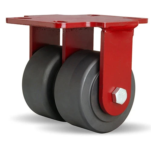 Hamilton Heavy Service Dual-Wheel Rigid Caster with 4" x 2" Nylast™ High Performance Cast Nylon Wheels with 1/2" Sealed Precision Ball Bearings - 3,000 LBS Capacity Hamilton