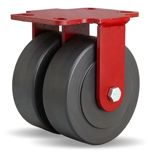 Hamilton Heavy Service Dual-Wheel Rigid Caster with 6" x 2" Nylast™ High Performance Cast Nylon Wheels with 1/2" Sealed Precision Ball Bearings - 3,000 lbs Capacity Hamilton