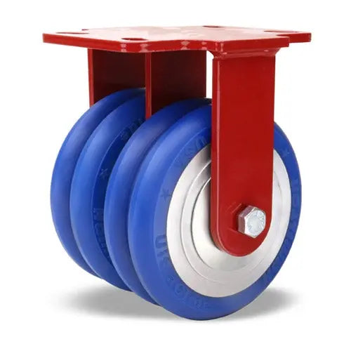 6" x 2" Hamilton Heavy Service Dual-Wheel Rigid Caster - 2200 lbs Load Capacity - UltraGlide® Ergo Polyurethane on Aluminum Core - 1/2" Sealed Precision Ball Bearings - R-HS2-6SWC85 -  | CasterHQ