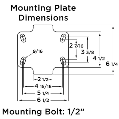 Hamilton Heavy Service Dual-Wheel Rigid Caster with 6" x 2" UltraGlide XC Polyurethane on Aluminum Core Twin Wheels with 1/2" Sealed Precision Ball Bearings Hamilton