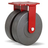 Hamilton Heavy Service Dual-Wheel Rigid Caster with 8" x 2" Nylast™ High Performance Cast Nylon Wheels with 1/2" Sealed Precision Ball Bearings - 3,000 lbs Capacity CasterHQ