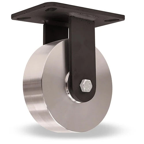 Hamilton 6" Stainless Steel Rigid Caster - HSK Inferno Series - Rated up to 750° F - 1200 lbs. Capacity @ 550° F, 840 lbs. @ 750° F - High Heat Shielded Precision Ball Bearings Hamilton