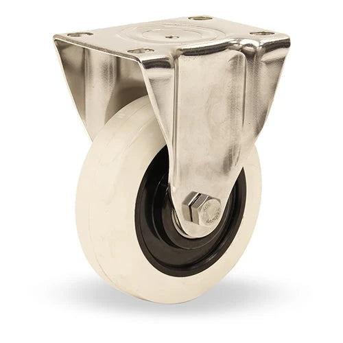 Hamilton Ultratherm Wheel Rigid Caster - 4-inch High Heat Stainless Steel, 260 lbs Load Capacity, 572°F Rated with Precision Ball Bearings Hamilton
