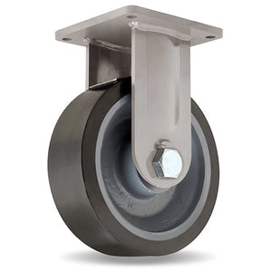 Hamilton Maxi-Duty Rigid Caster with 12" x 4" Superlast XC Polyurethane (70D) on Forged Steel Wheel with 1 1/4" Precision Tapered Roller Bearings Hamilton
