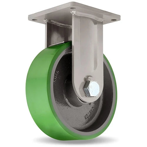 Hamilton Maxi-Duty Rigid Caster with 12" x 5" Duralast Polyurethane (95A) on Cast Iron Wheel with 1 1/4" Precision Tapered Roller Bearings Hamilton