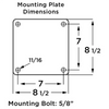 Hamilton Maxi-Duty Rigid Caster with 12" x 5" Duralast XC Polyurethane (70D) on Cast Iron Wheel with 1 1/4" Precision Tapered Roller Bearings Hamilton